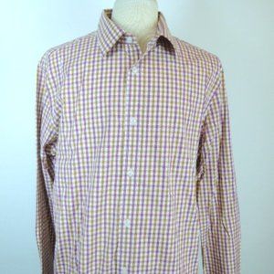 Original Penguin plaid shirt 2xl cotton cream gold maroon checks NWT